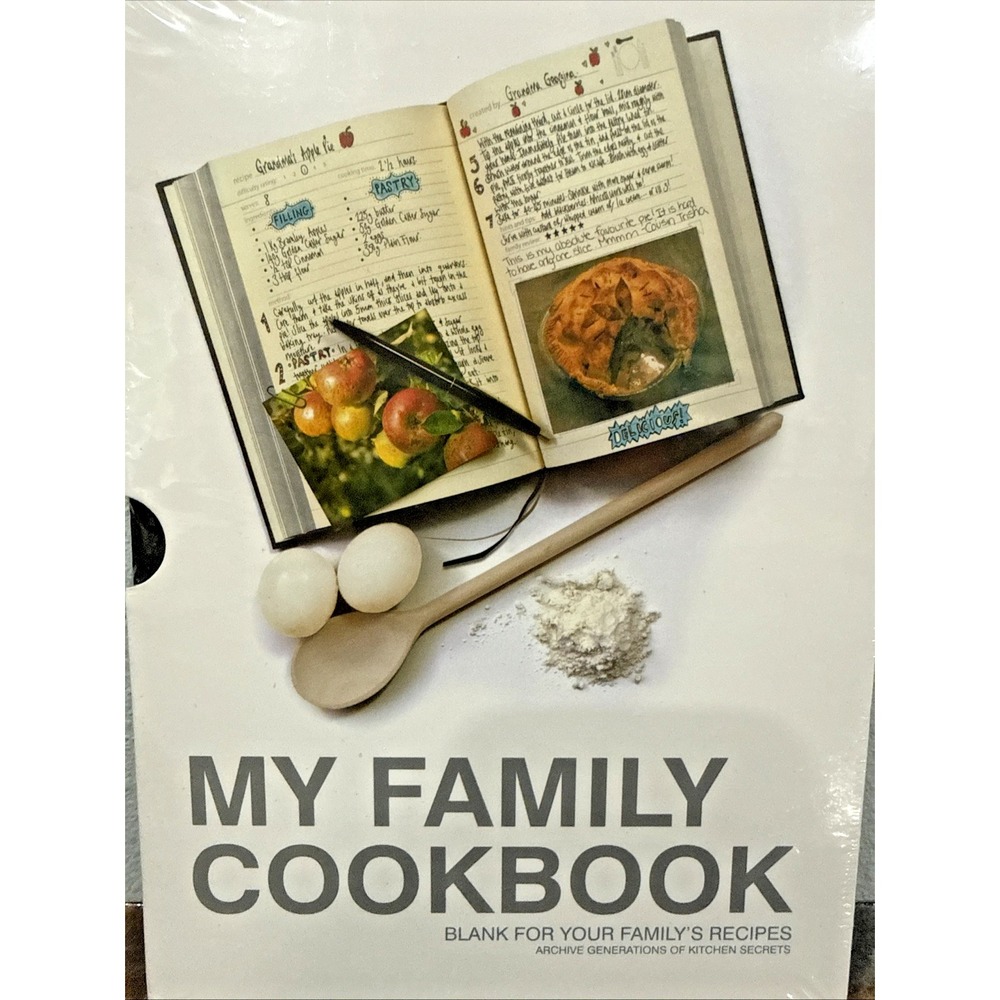 My Family Cookbook Blank Recipe Journal Memory Book New Sealed Black